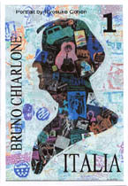 Timbre d'artiste de Bruno Chiarlone, portrait par Ryosuke  Cohen