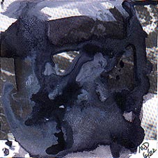 Un 8 x 8 cm de Marilyn Dammann, encres sur papier, 2001