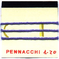 Un 8 x 8 cm de Walter Pennachi, laine et carton
